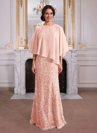 Elegant Floor-Length Chiffon/Sequined Mother Of The Bride Dresses With Beading
