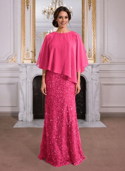 Elegant Floor-Length Chiffon/Sequined Mother Of The Bride Dresses With Beading
