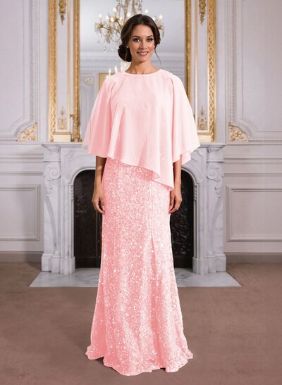 Elegant Floor-Length Chiffon/Sequined Mother Of The Bride Dresses With Beading