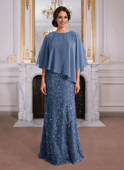 Elegant Floor-Length Chiffon/Sequined Mother Of The Bride Dresses With Beading