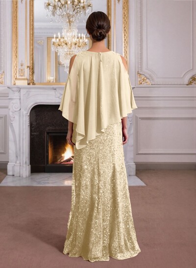 Elegant Floor-Length Chiffon/Sequined Mother Of The Bride Dresses With Beading