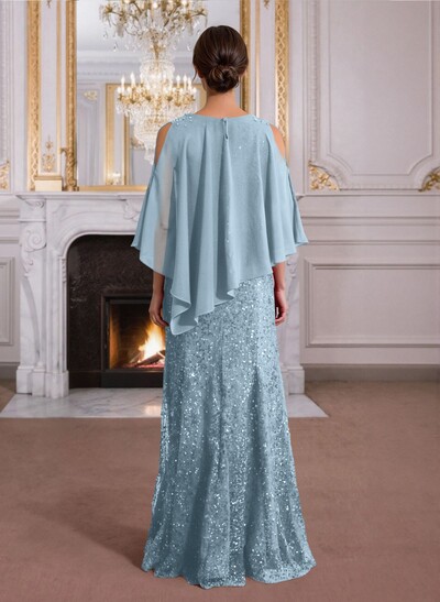 Elegant Floor-Length Chiffon/Sequined Mother Of The Bride Dresses With Beading