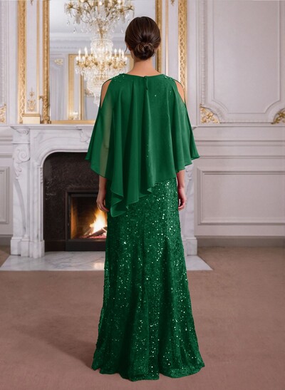 Elegant Floor-Length Chiffon/Sequined Mother Of The Bride Dresses With Beading