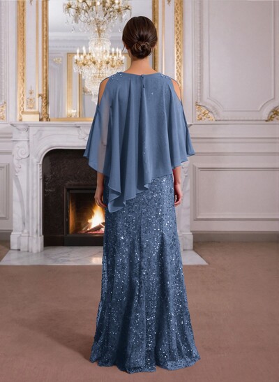 Elegant Floor-Length Chiffon/Sequined Mother Of The Bride Dresses With Beading