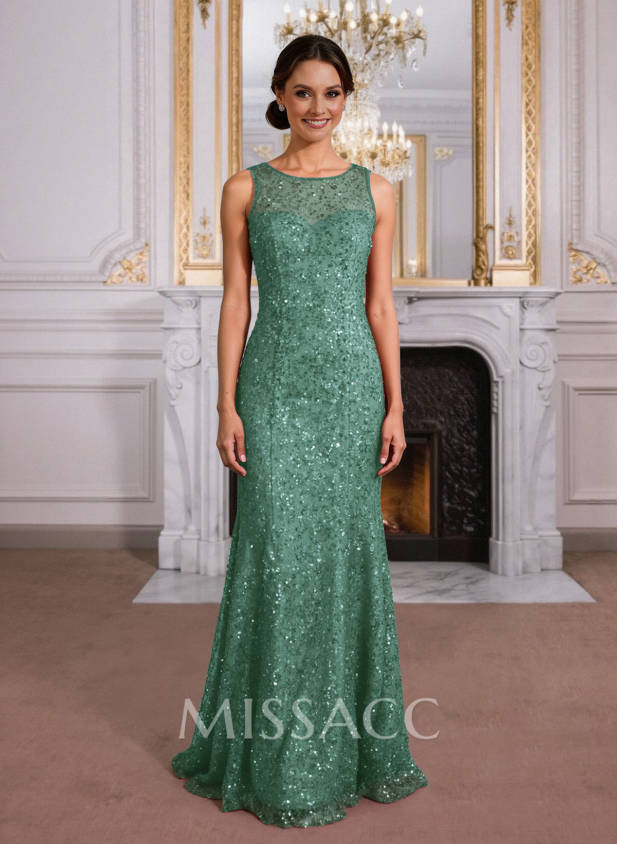 Elegant Floor-Length Chiffon/Sequined Mother Of The Bride Dresses With Beading Elegant Floor-Length Chiffon/Sequined Mother Of The Bride Dresses With Beading