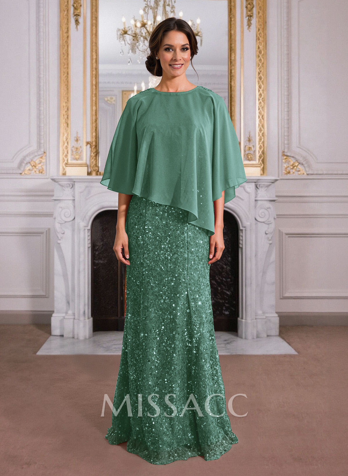 Elegant Floor-Length Chiffon/Sequined Mother Of The Bride Dresses With Beading Elegant Floor-Length Chiffon/Sequined Mother Of The Bride Dresses With Beading