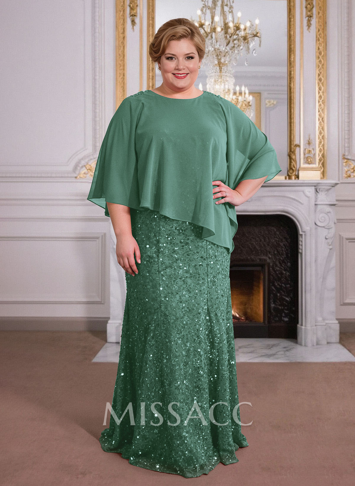 Elegant Floor-Length Chiffon/Sequined Mother Of The Bride Dresses With Beading Elegant Floor-Length Chiffon/Sequined Mother Of The Bride Dresses With Beading