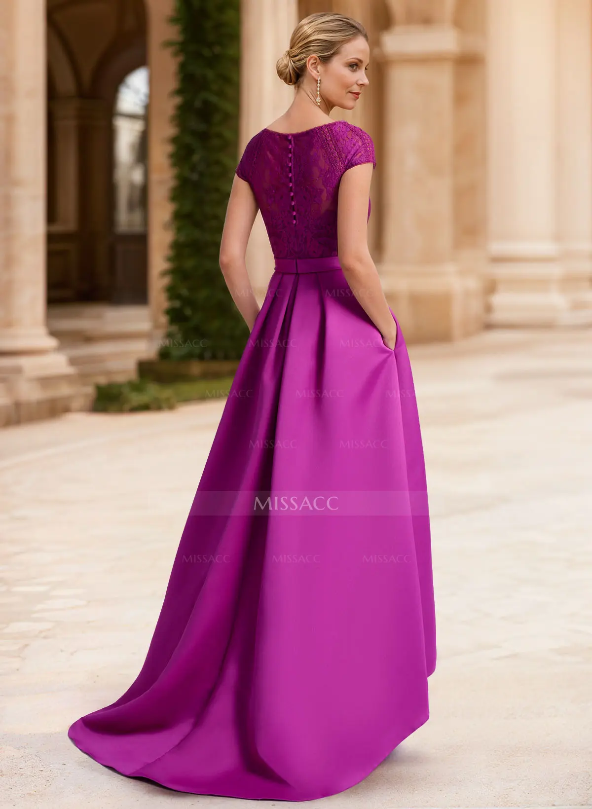 green emerald velvet dress Missord Plus Size Bow Knot Split Formal Dress Online Sale Purple / 0xl main image 0