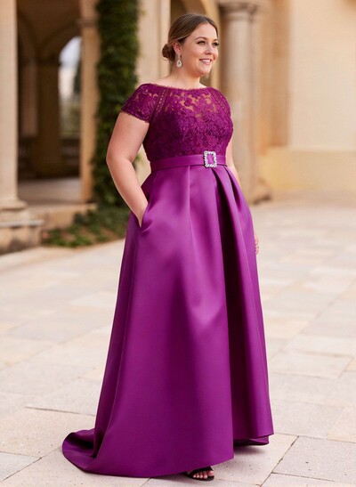 Lace Elegant A-Line Mother Of The Bride Dresses With Beading Satin