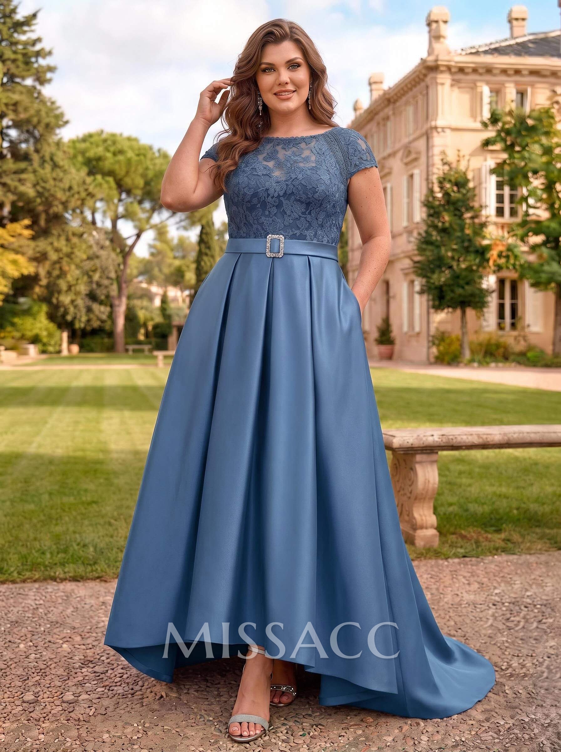 Lace Elegant A-Line Mother Of The Bride Dresses With Beading Satin