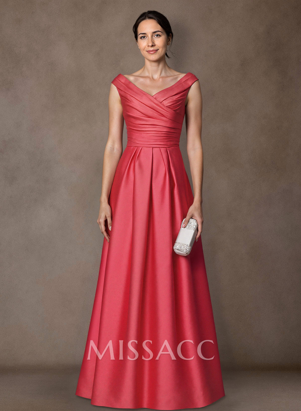 A-Line Satin Pockets Mother Of The Bride Dresses With Cap Shoulder