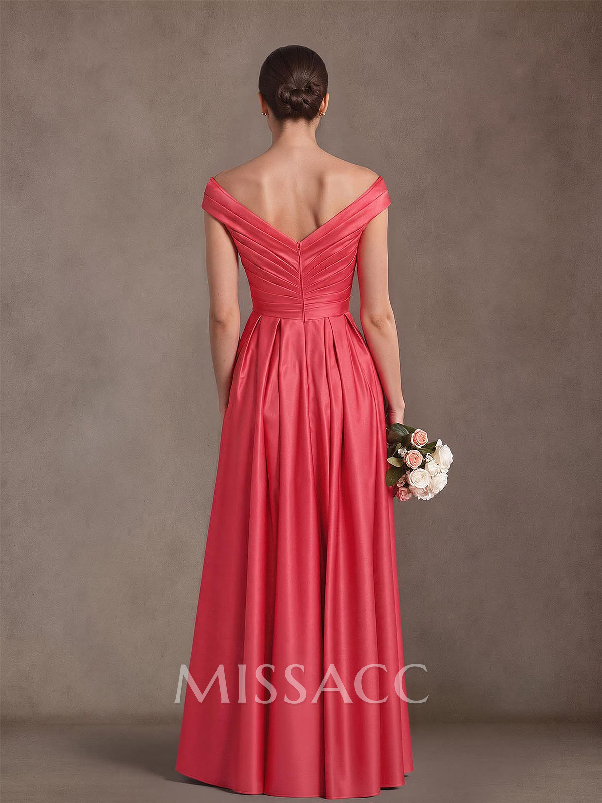 A-Line Satin Pockets Mother Of The Bride Dresses With Cap Shoulder