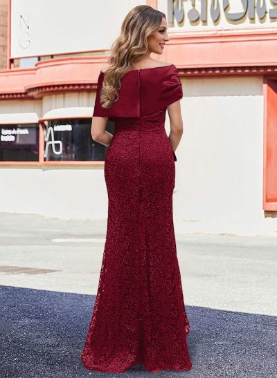 Elegant Lace Mermaid Wrap Mother Of The Bride Dresses With Beading