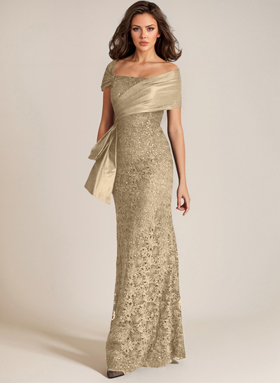 Elegant Mermaid Beading Lace Mother Of The Bride Dresses With Unremovable Satin Wrap