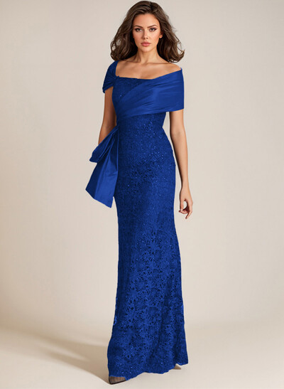 Elegant Mermaid Beading Lace Mother Of The Bride Dresses With Unremovable Satin Wrap