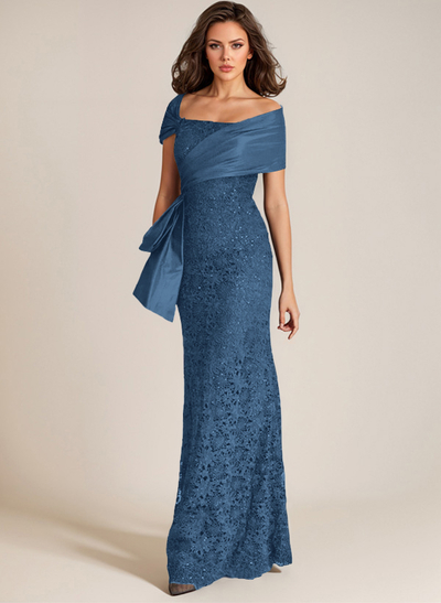 Elegant Mermaid Beading Lace Mother Of The Bride Dresses With Unremovable Satin Wrap