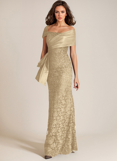 Elegant Mermaid Beading Lace Mother Of The Bride Dresses With Unremovable Satin Wrap