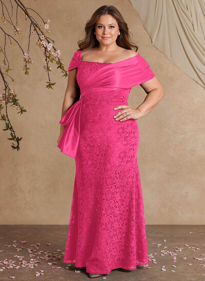 Elegant Mermaid Beading Lace Mother Of The Bride Dresses With Unremovable Satin Wrap