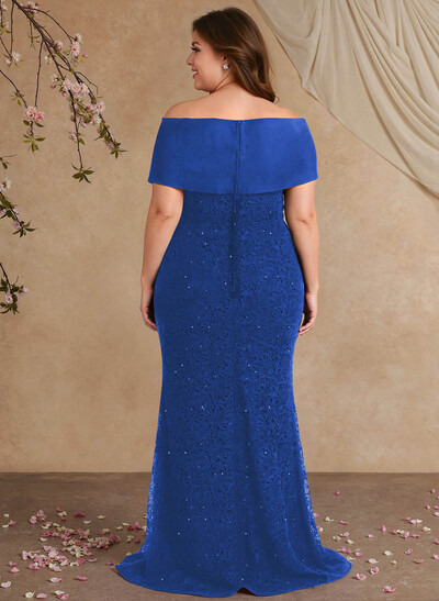 Elegant Mermaid Beading Lace Mother Of The Bride Dresses With Unremovable Satin Wrap