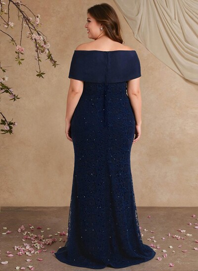 Elegant Mermaid Beading Lace Mother Of The Bride Dresses With Unremovable Satin Wrap