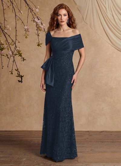 Elegant Mermaid Beading Lace Mother Of The Bride Dresses With Unremovable Satin Wrap