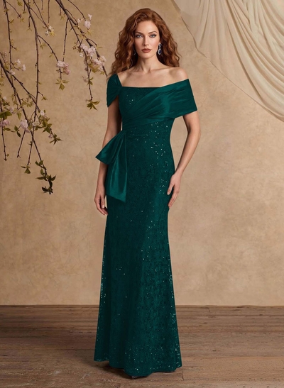 Elegant Mermaid Beading Lace Mother Of The Bride Dresses With Unremovable Satin Wrap