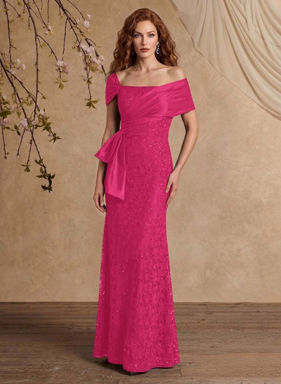 Elegant Mermaid Beading Lace Mother Of The Bride Dresses With Unremovable Satin Wrap