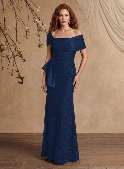 Elegant Mermaid Beading Lace Mother Of The Bride Dresses With Unremovable Satin Wrap