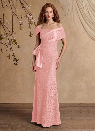 Elegant Mermaid Beading Lace Mother Of The Bride Dresses With Unremovable Satin Wrap