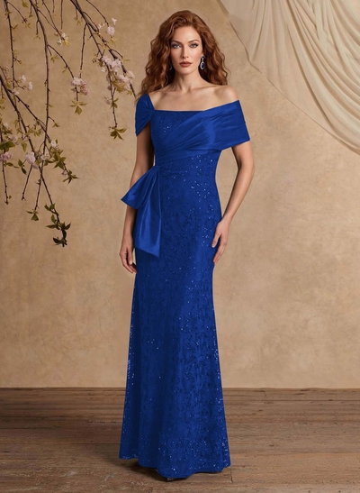 Elegant Mermaid Beading Lace Mother Of The Bride Dresses With Unremovable Satin Wrap