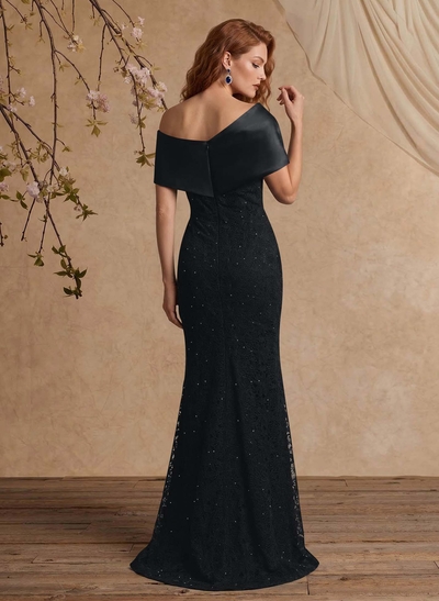 Elegant Mermaid Beading Lace Mother Of The Bride Dresses With Unremovable Satin Wrap