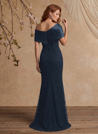 Elegant Mermaid Beading Lace Mother Of The Bride Dresses With Unremovable Satin Wrap