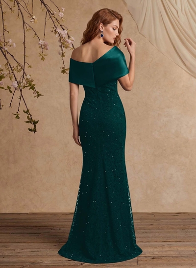 Elegant Mermaid Beading Lace Mother Of The Bride Dresses With Unremovable Satin Wrap