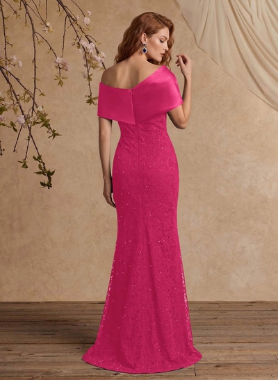 Elegant Mermaid Beading Lace Mother Of The Bride Dresses With Unremovable Satin Wrap