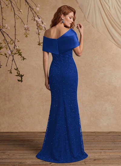 Elegant Mermaid Beading Lace Mother Of The Bride Dresses With Unremovable Satin Wrap
