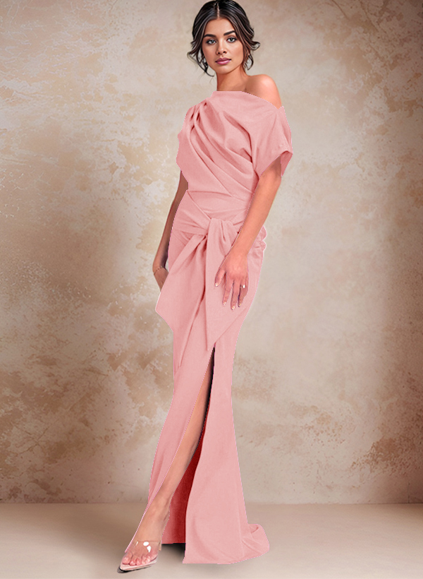 Simple Cold Shoulder Trumpet/Mermaid Mother Of The Bride Dresses With Split Front