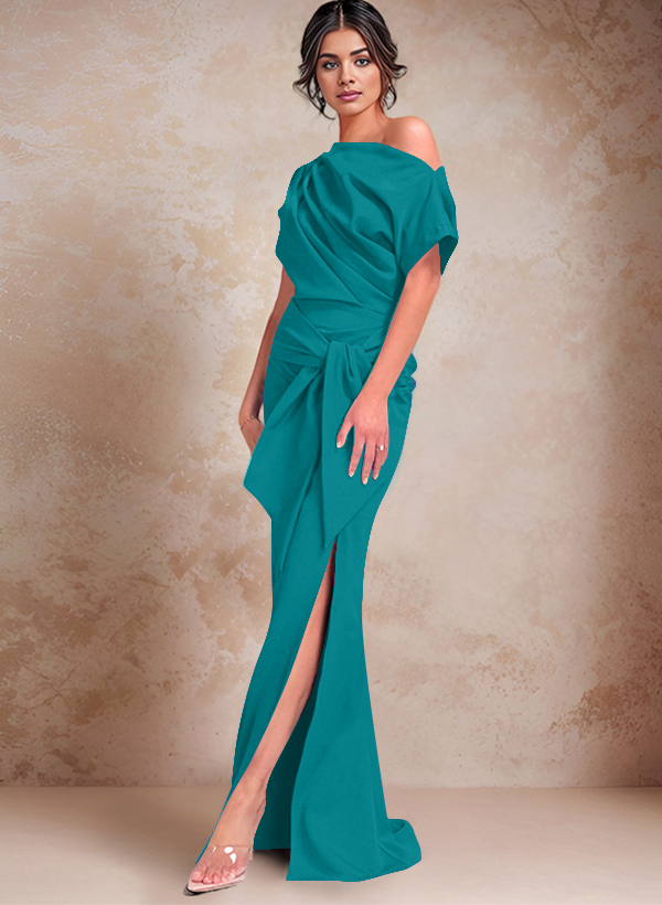 Simple Cold Shoulder Trumpet/Mermaid Mother Of The Bride Dresses With Split Front