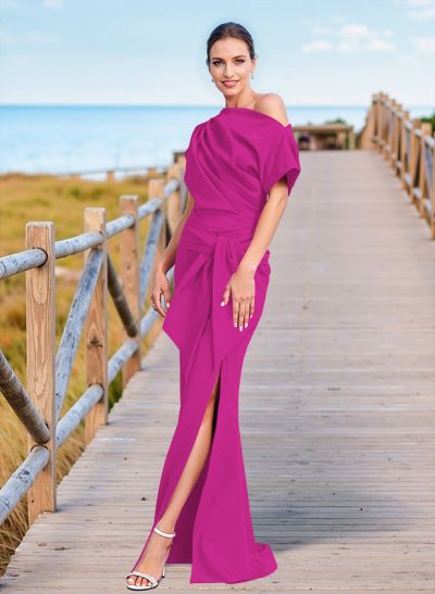 Simple Cold Shoulder Trumpet/Mermaid Mother Of The Bride Dresses With Split Front