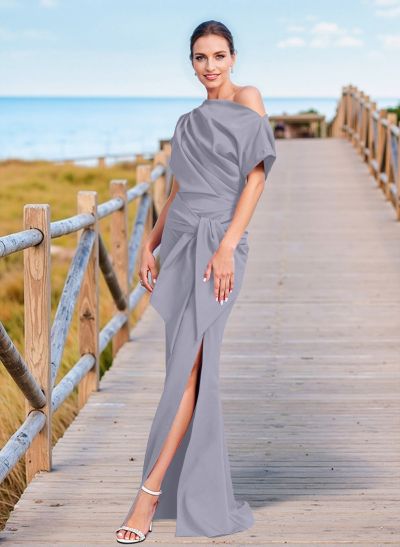 Simple Cold Shoulder Trumpet/Mermaid Mother Of The Bride Dresses With Split Front