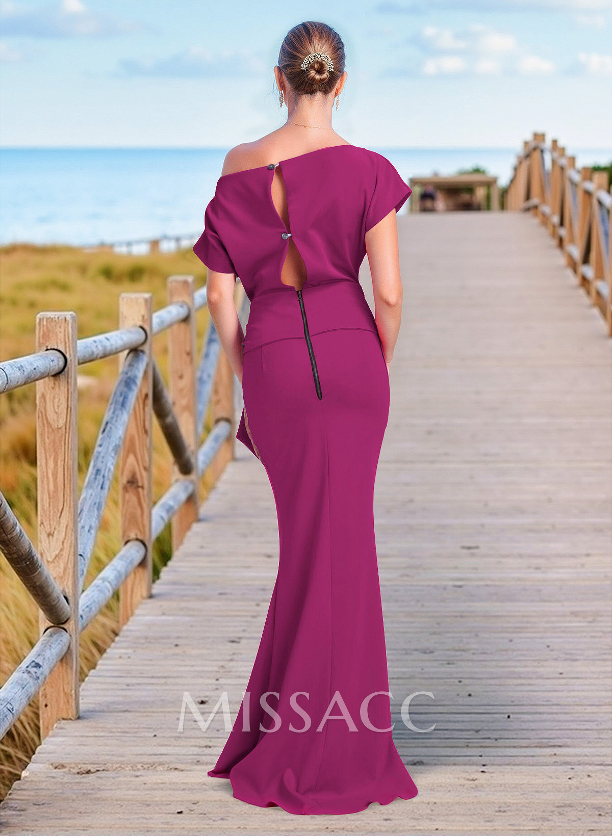 Simple Cold Shoulder Trumpet/Mermaid Mother Of The Bride Dresses With Split Front Simple Cold Shoulder Trumpet/Mermaid Mother Of The Bride Dresses With Split Front