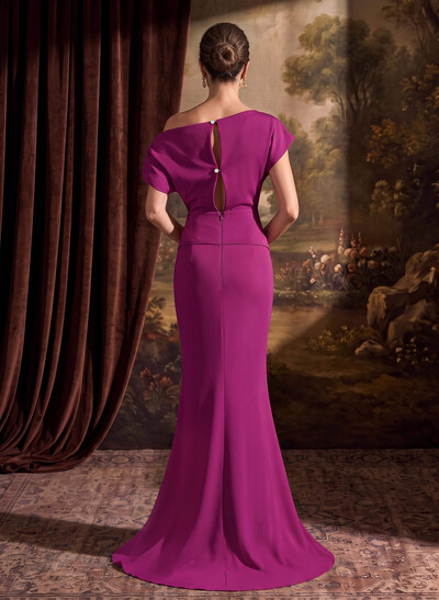 Simple Cold Shoulder Trumpet/Mermaid Mother Of The Bride Dresses With Split Front