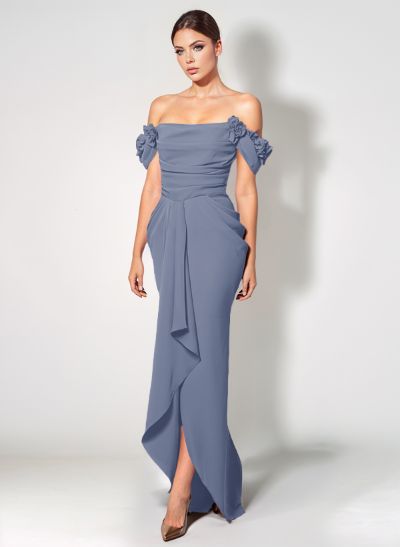 Off-The-Shoulder Trumpet/Mermaid Asymmetrical Mother Of The Bride Dresses
