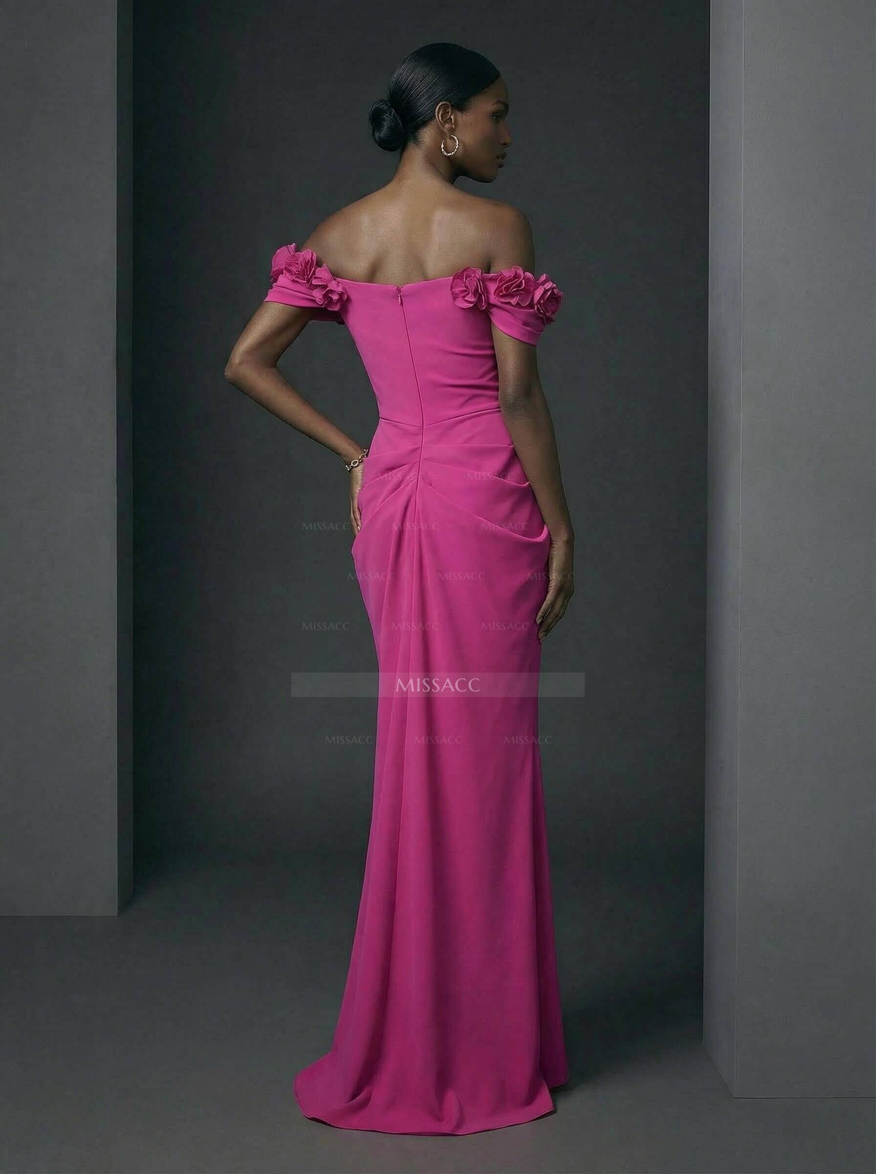 Off-The-Shoulder Trumpet/Mermaid Asymmetrical Mother Of The Bride Dresses