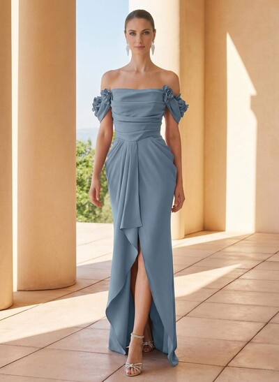 Off-The-Shoulder Trumpet/Mermaid Asymmetrical Mother Of The Bride Dresses