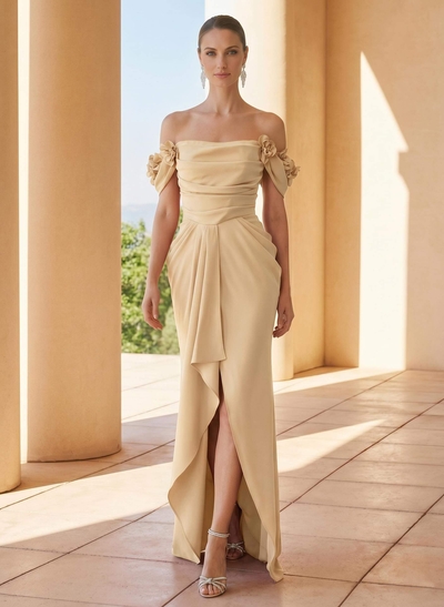 Off-The-Shoulder Trumpet/Mermaid Asymmetrical Mother Of The Bride Dresses