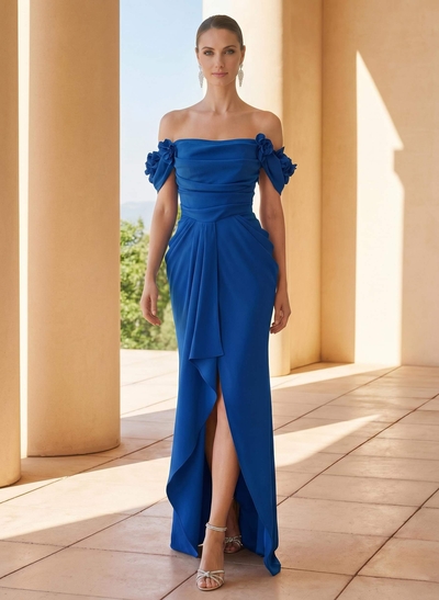 Off-The-Shoulder Trumpet/Mermaid Asymmetrical Mother Of The Bride Dresses