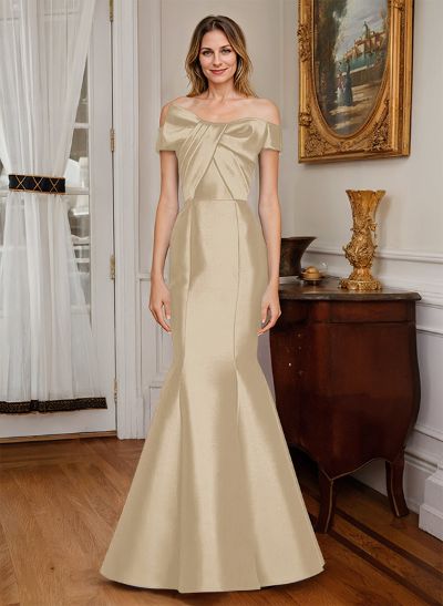 Mermaid Sleeveless Floor-Length Satin Mother Of The Bride Dresses