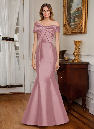 Mermaid Sleeveless Floor-Length Satin Mother Of The Bride Dresses