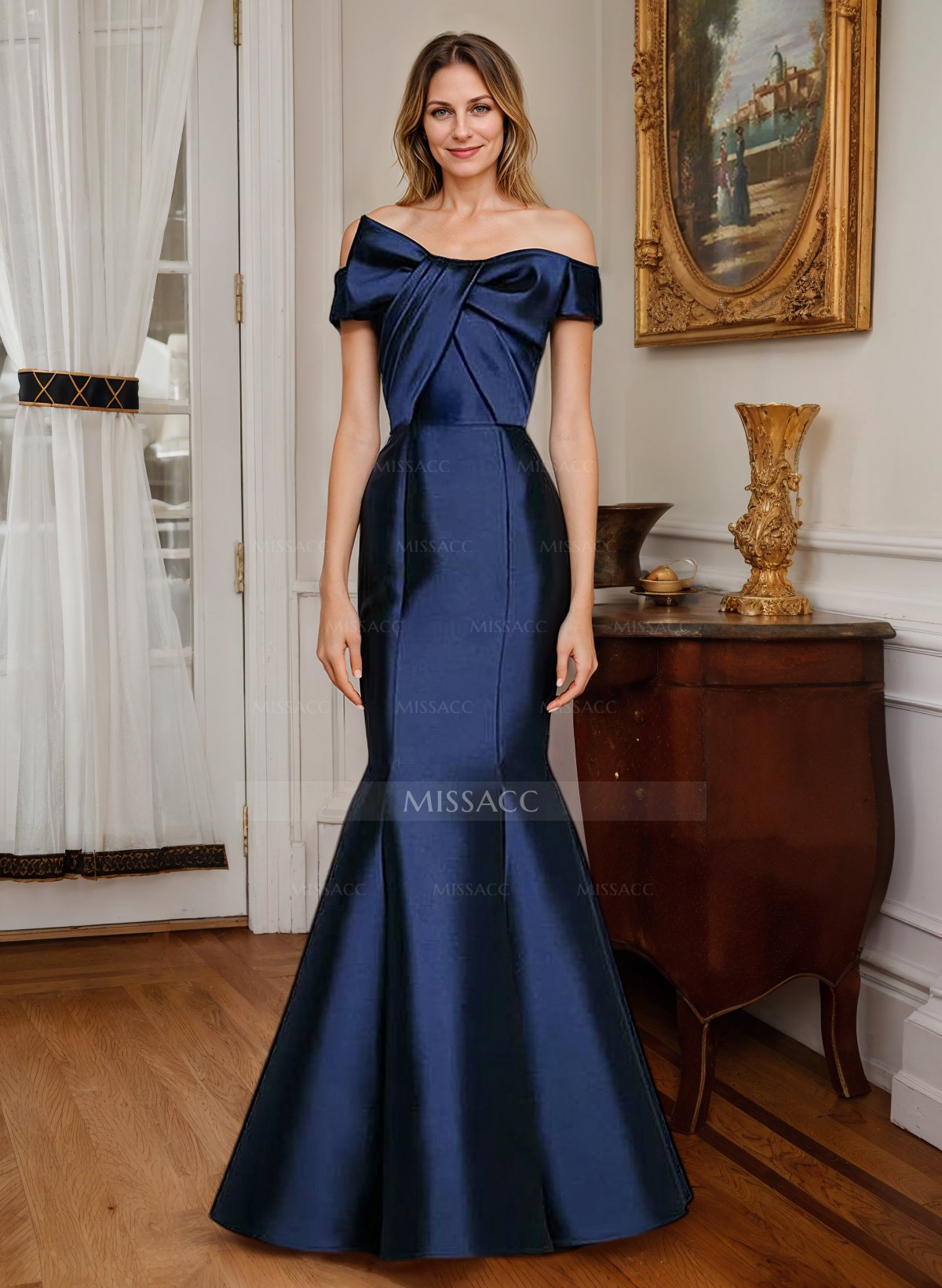 Mermaid Sleeveless Floor-Length Satin Mother Of The Bride Dresses