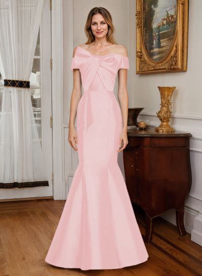 Mermaid Sleeveless Floor-Length Satin Mother Of The Bride Dresses